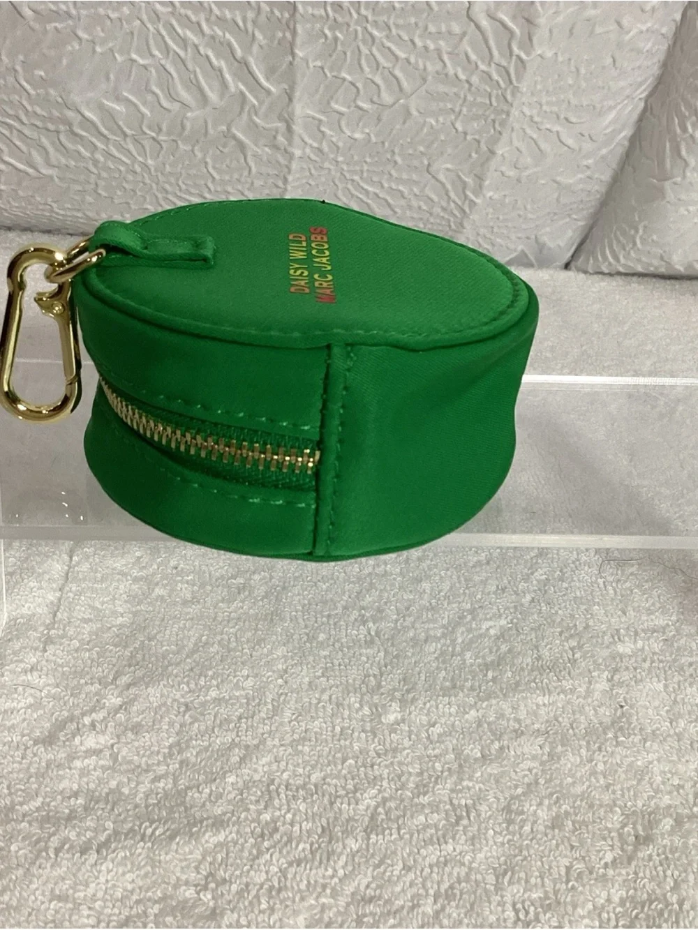 Marc Jacobs Daisy Wild Floral Green Round Keychain Bag Charm Coin Purse